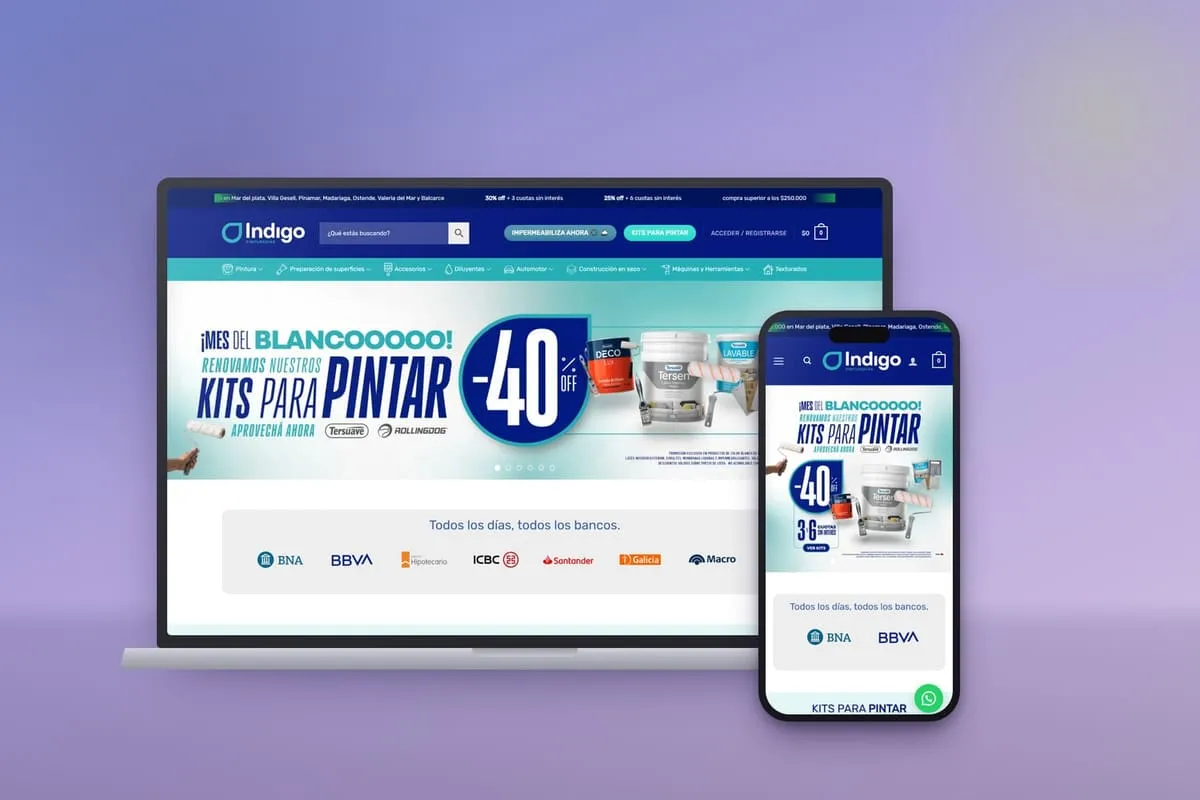 Tienda WooCommerce de Pinturerías Indigo