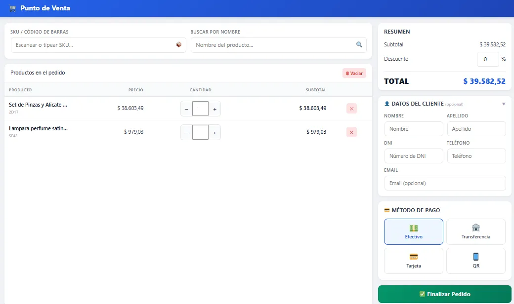 Captura de WooCaja – Punto de Venta WooCommerce